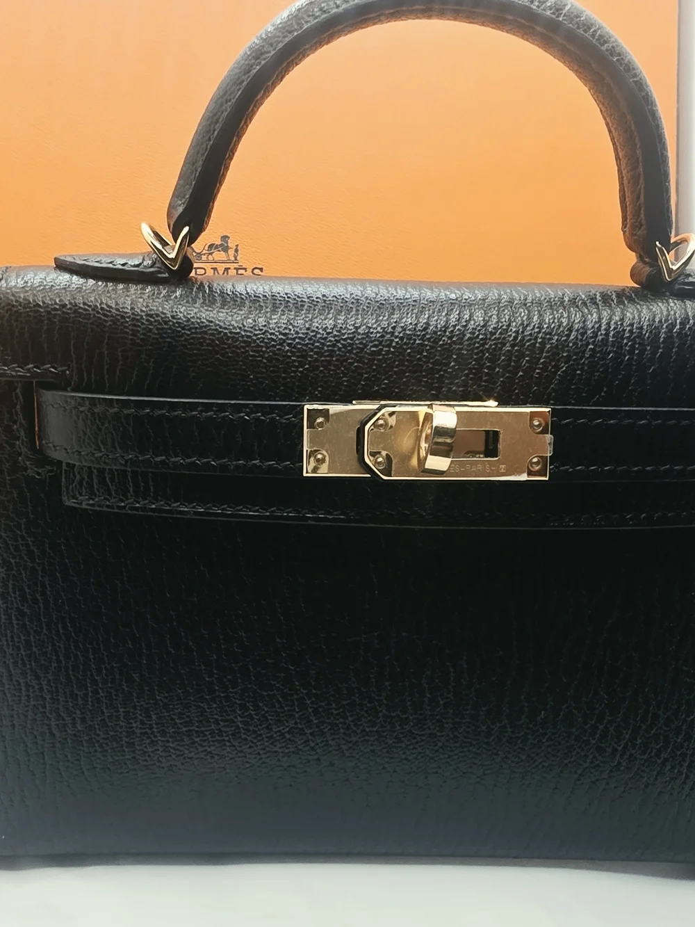 Hermes Kelly 20 Black Mini Top-Handle Bag with Gold Hardware - Picture 1 of 8
